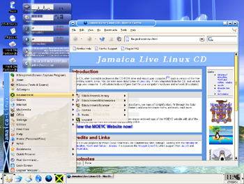 Knoppix/Jamaica Desktop with BeWidget Theme